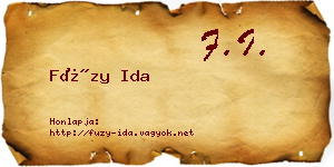 Füzy Ida névjegykártya